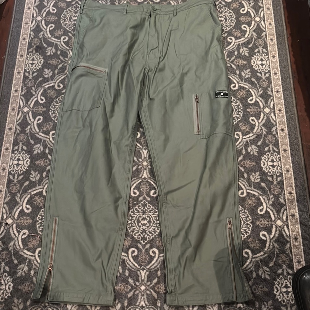 Undefeated Green Cargo Pants with Tapered Ankle